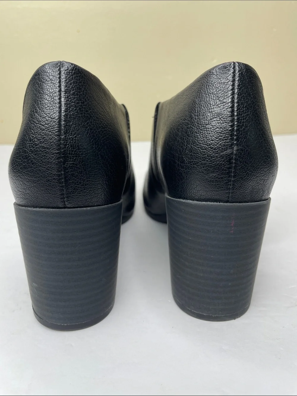 SOUL NATURALIZER Black Faux Leather CHLOE Block Heel Open Toe Sandal Bootie 6.5